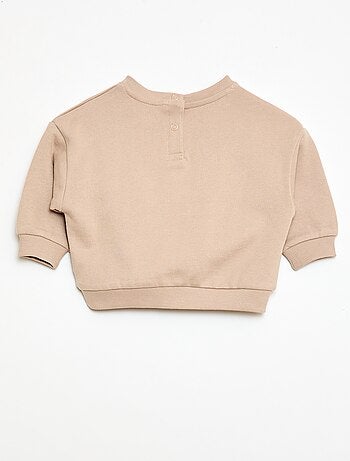 Sweat de gola redonda com bolso animado