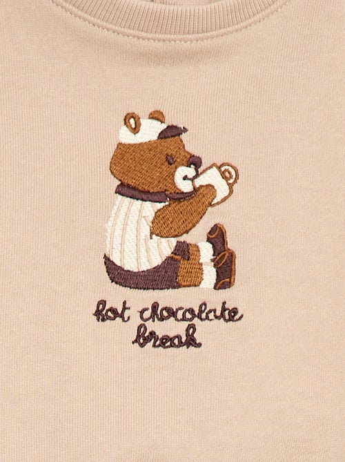 Sweat de gola redonda com bolso animado - Kiabi