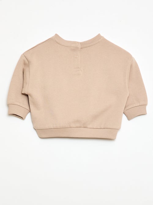 Sweat de gola redonda com bolso animado - Kiabi