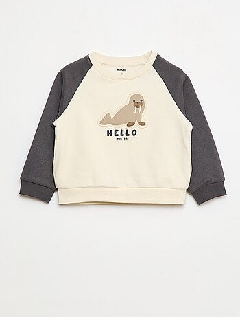 Sweat de gola redonda com desenho