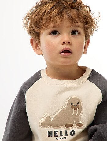 Sweat de gola redonda com desenho