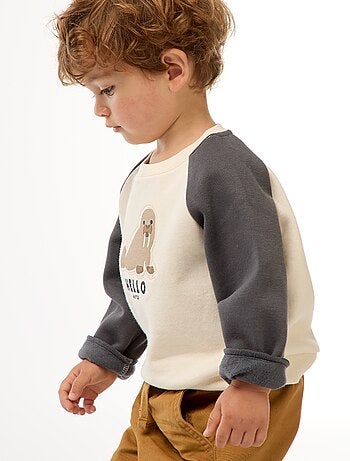 Sweat de gola redonda com desenho