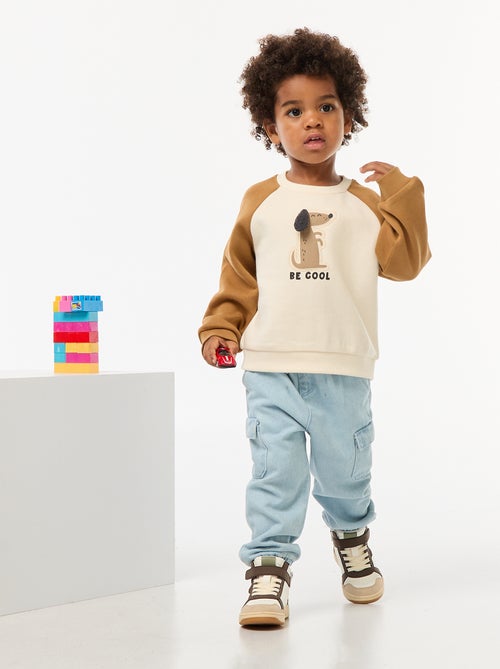 Sweat de gola redonda com desenhos - Kiabi