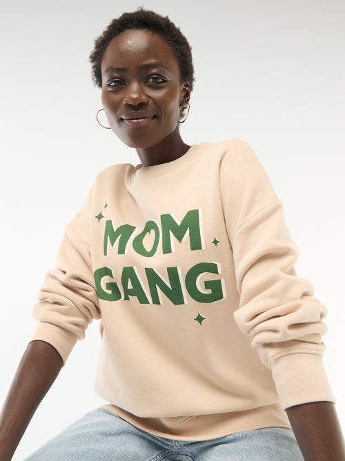 Sweat de gola redonda com detalhes - Kiabi