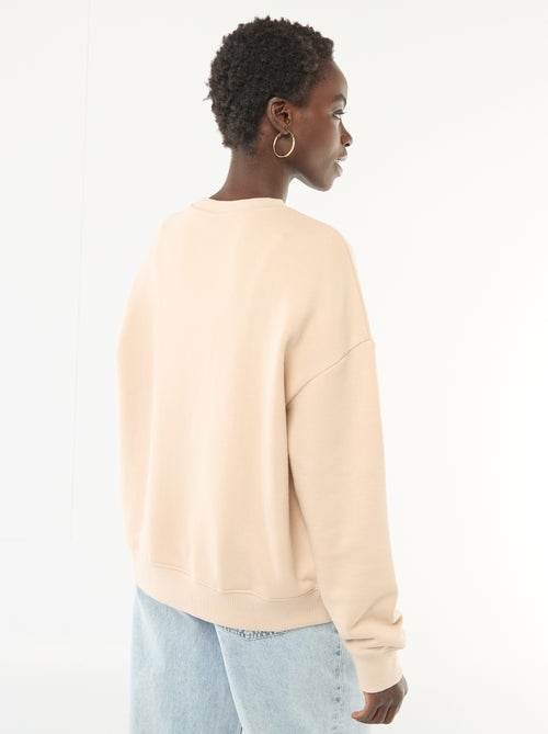 Sweat de gola redonda com detalhes - Kiabi