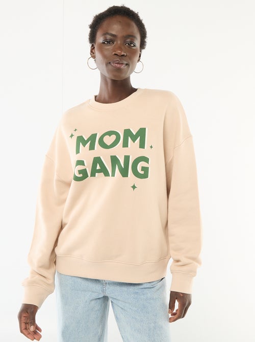 Sweat de gola redonda com detalhes - Kiabi