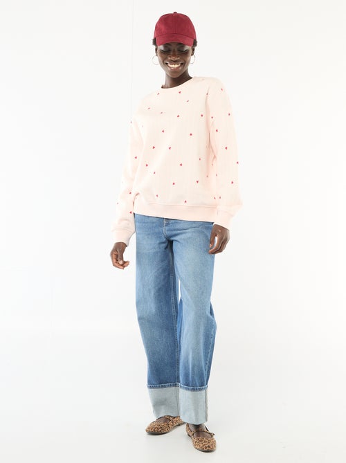 Sweat de gola redonda com detalhes - Kiabi