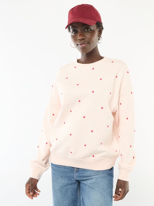 Sweat de gola redonda com detalhes - Kiabi