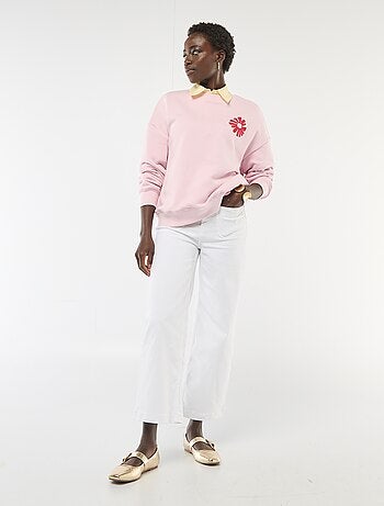 Sweat de gola redonda com detalhes