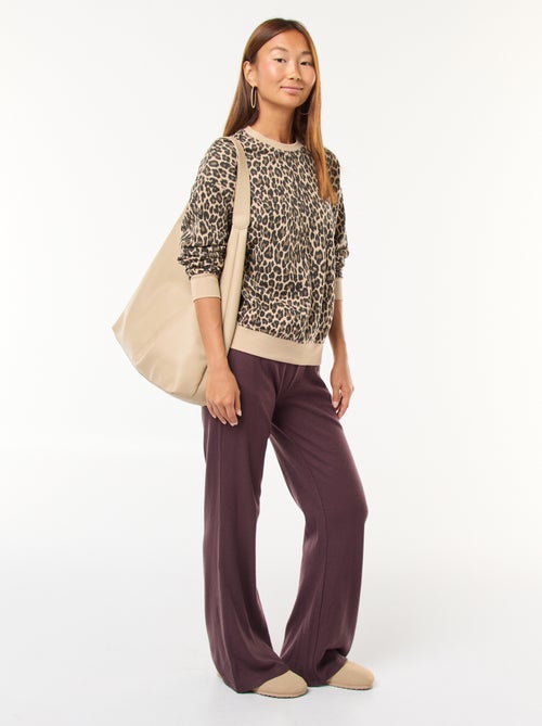 Sweat de gola redonda com estampado - Kiabi