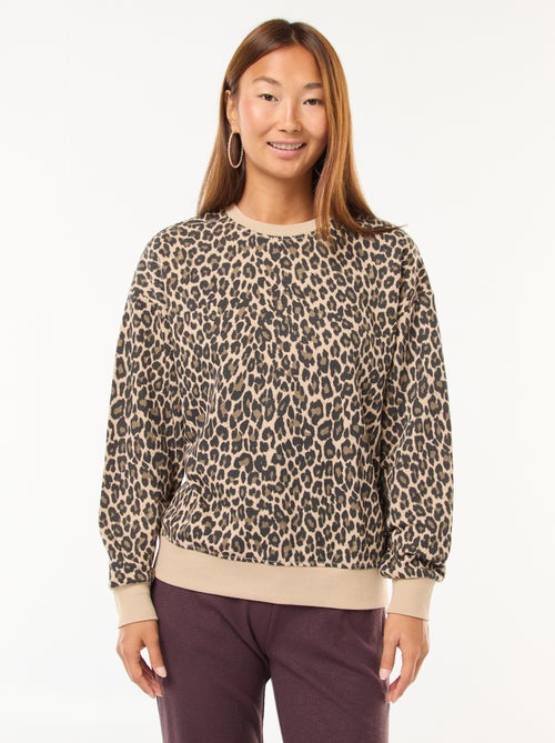 Sweat de gola redonda com estampado - Kiabi