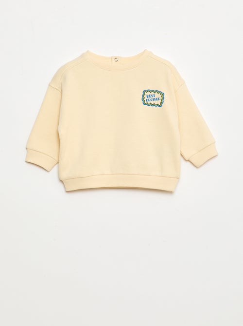 Sweat de gola redonda com estampado - Kiabi