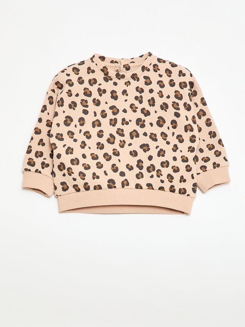 Sweat de gola redonda com estampado - Kiabi