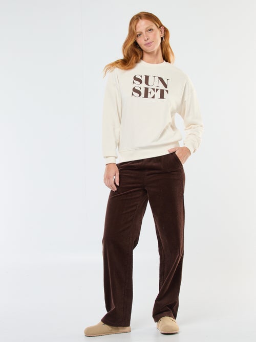 Sweat de gola redonda com estampado - Kiabi