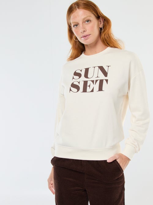 Sweat de gola redonda com estampado - Kiabi