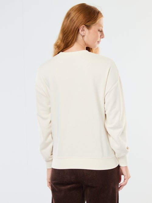 Sweat de gola redonda com estampado - Kiabi