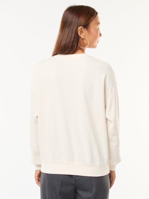 Sweat de gola redonda com estampado - Kiabi