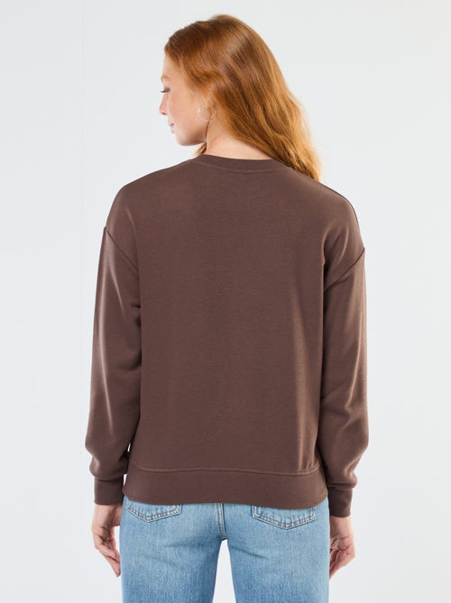 Sweat de gola redonda com estampado - Kiabi