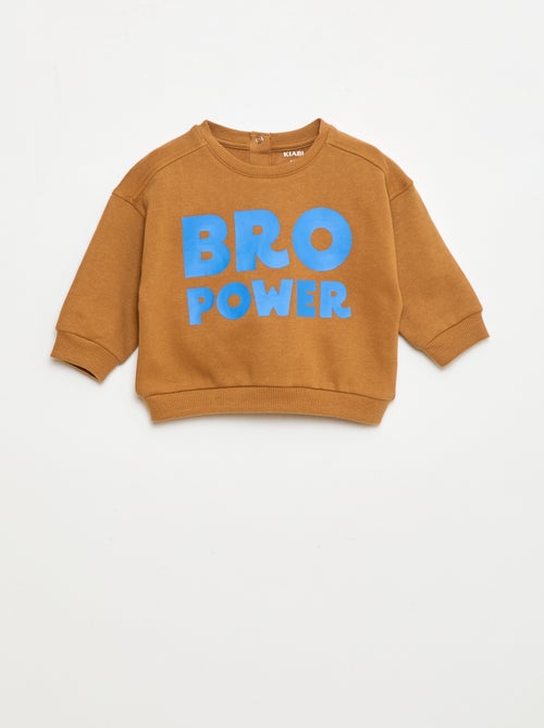 Sweat de gola redonda com estampado - Kiabi