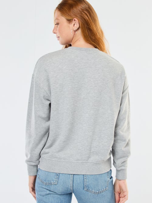 Sweat de gola redonda com estampado - Kiabi