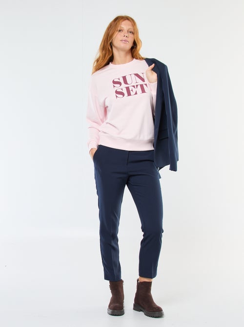 Sweat de gola redonda com estampado - Kiabi