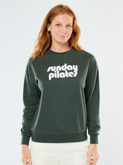 Sweat de gola redonda com estampado - Kiabi