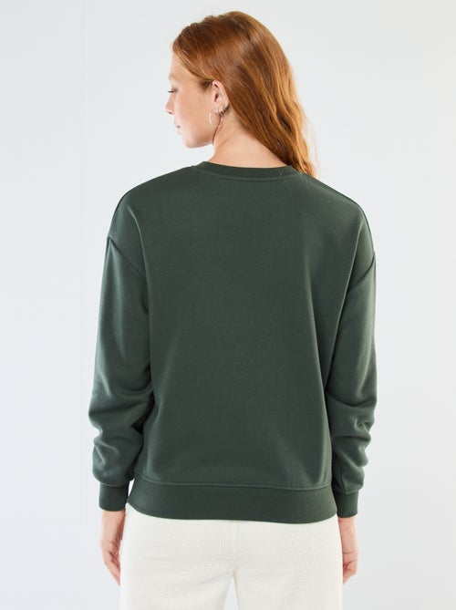 Sweat de gola redonda com estampado - Kiabi