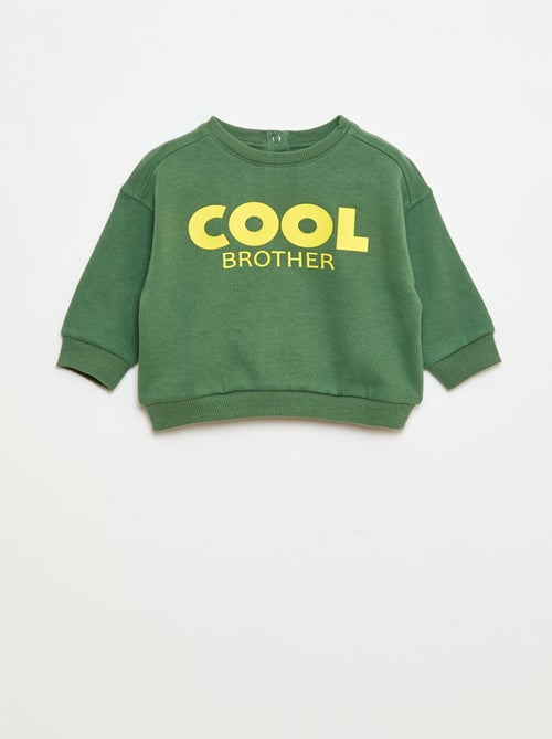 Sweat de gola redonda com estampado - Kiabi