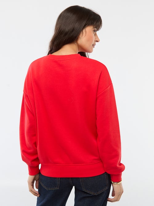 Sweat de gola redonda com estampado - Kiabi