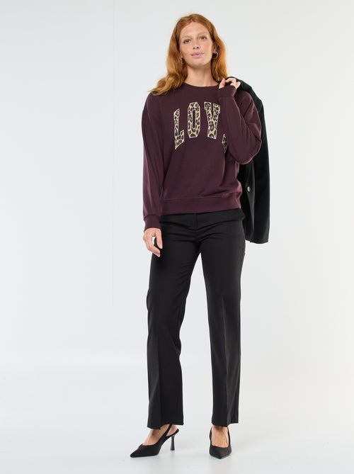 Sweat de gola redonda com estampado - Kiabi