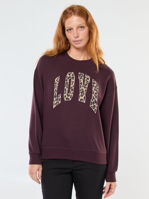 Sweat de gola redonda com estampado - Kiabi