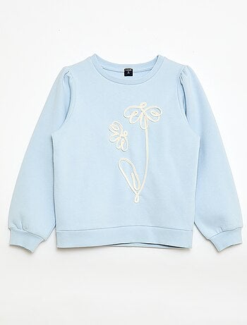 Sweat de gola redonda com motivo em cordão