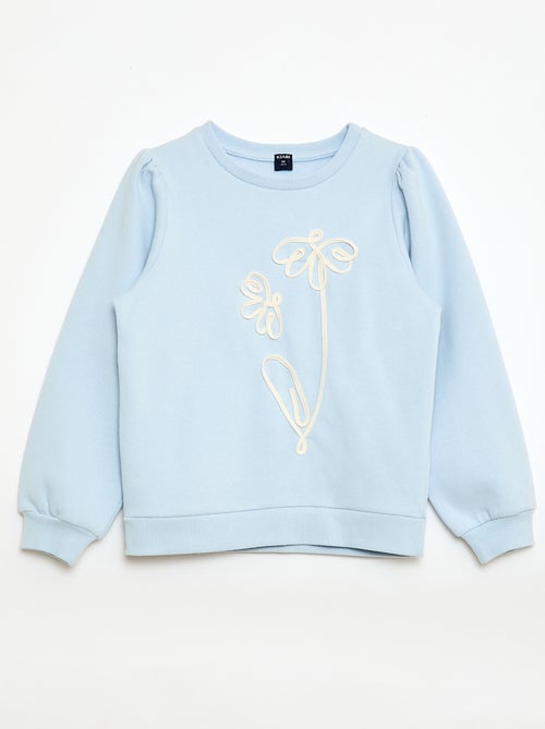 Sweat de gola redonda com motivo em cordão - Kiabi