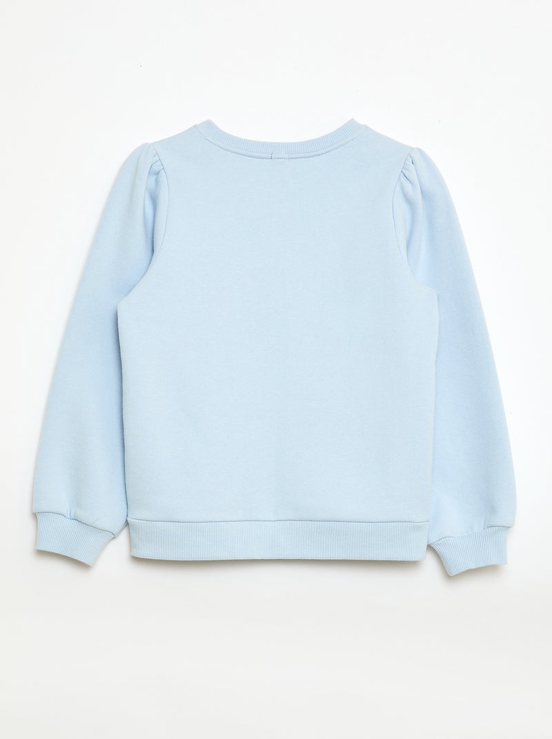 Sweat de gola redonda com motivo em cordão Azul - Kiabi
