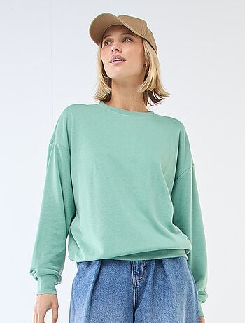 Sweat de gola redonda em french terry liso