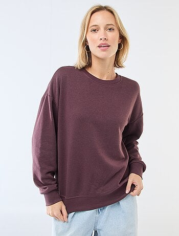 Sweat de gola redonda em french terry liso