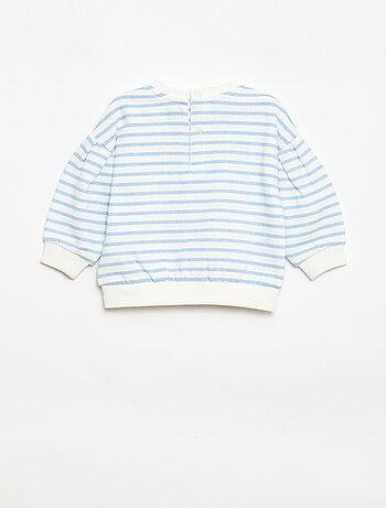 Sweat de gola redonda em moletom leve com padrão