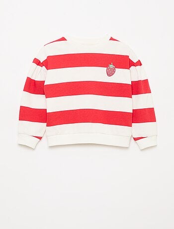 Sweat de gola redonda em moletom leve com padrão