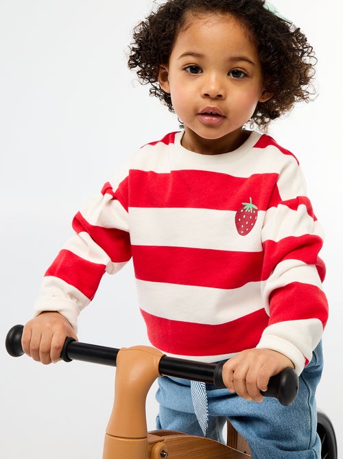 Sweat de gola redonda em moletom leve com padrão - Kiabi