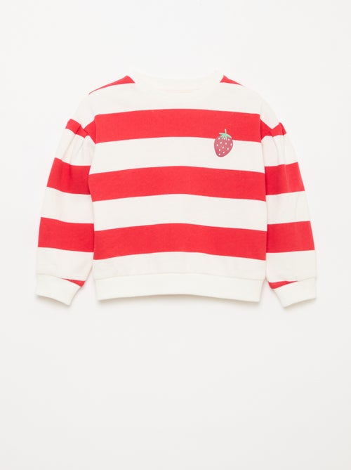 Sweat de gola redonda em moletom leve com padrão - Kiabi