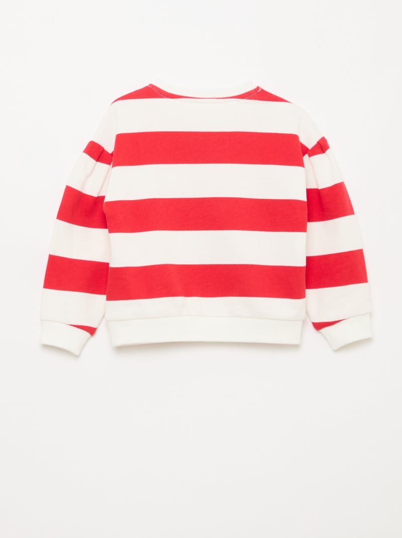 Sweat de gola redonda em moletom leve com padrão Vermelho - Kiabi