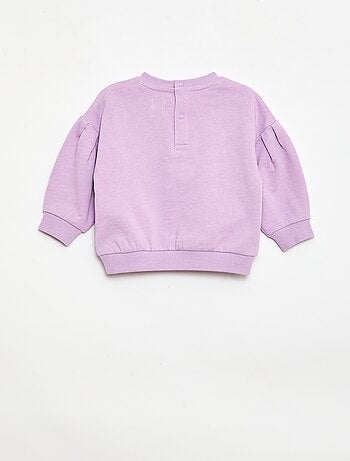 Sweat de gola redonda em moletom leve com padrão