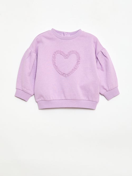 Sweat de gola redonda em moletom leve com padrão - Kiabi