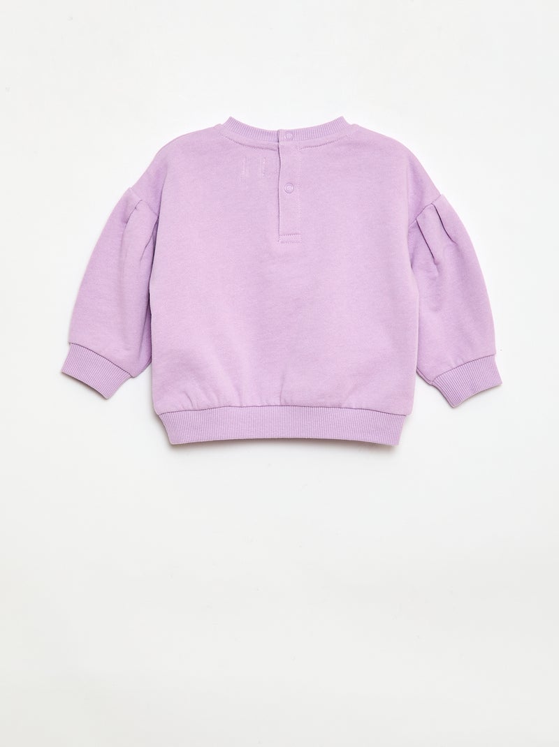 Sweat de gola redonda em moletom leve com padrão Violeta - Kiabi