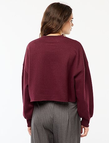Camisola de gola redonda em moletom