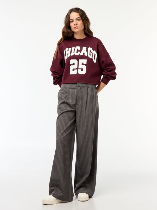 Sweat de gola redonda em moletom - Kiabi