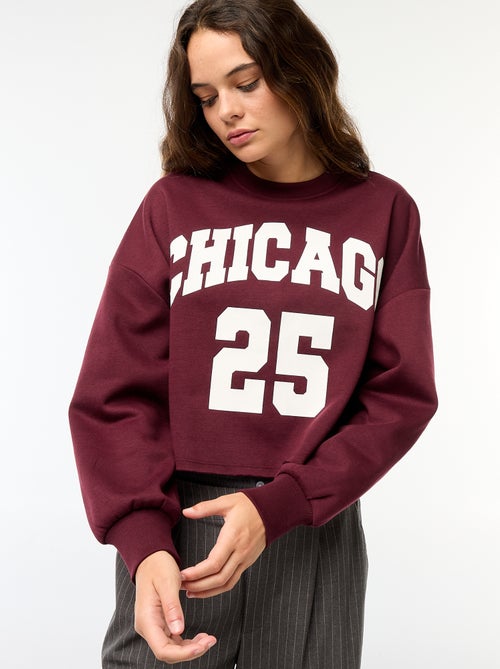 Sweat de gola redonda em moletom - Kiabi