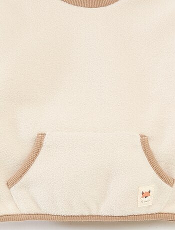 Sweat de lã polar com bolso canguru