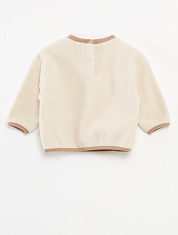 Sweat de lã polar com bolso canguru