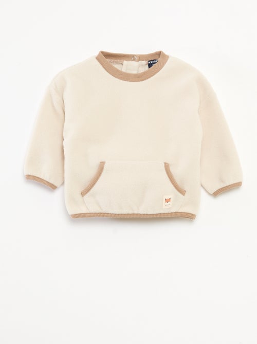 Sweat de lã polar com bolso canguru - Kiabi